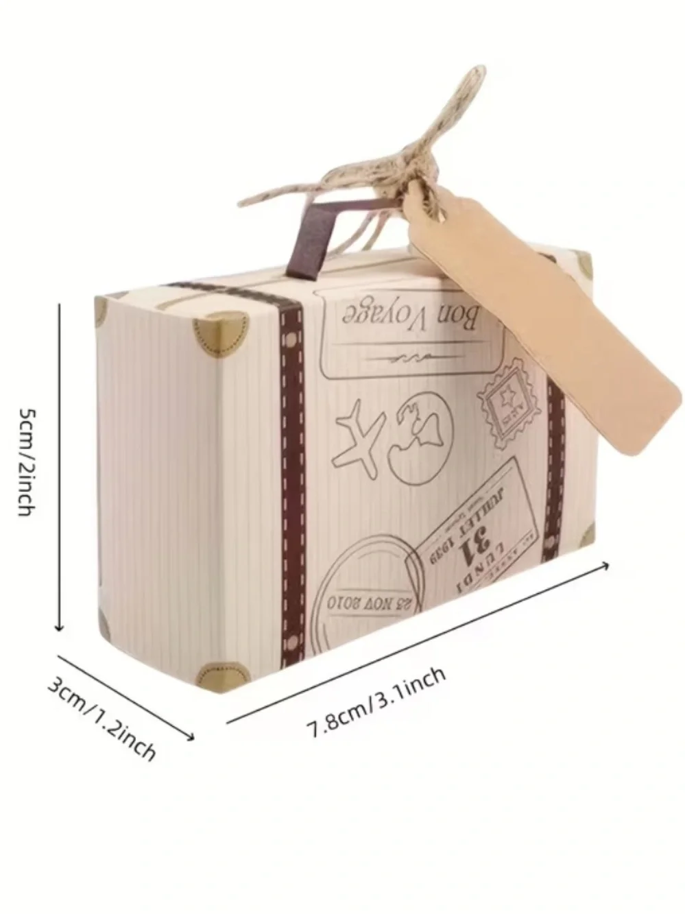 100-Piece Set! 25 Mini Suitcase Treat Boxes Travel Party Favors with Tags NWT